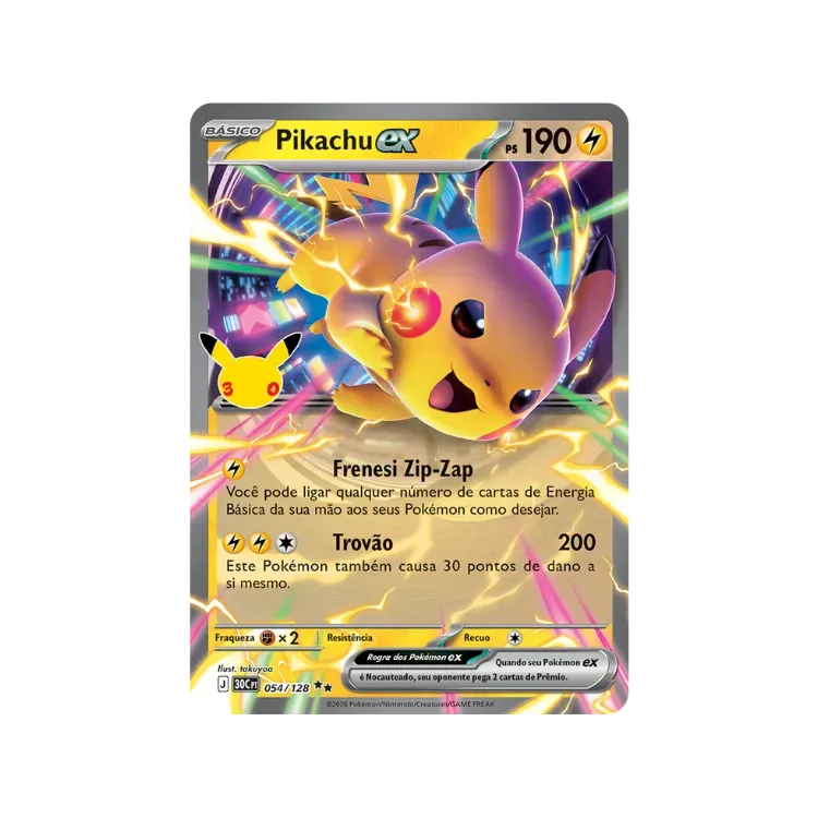 Pikachu ex (54/128) Celebração de 30 Anos Pokémon TCG