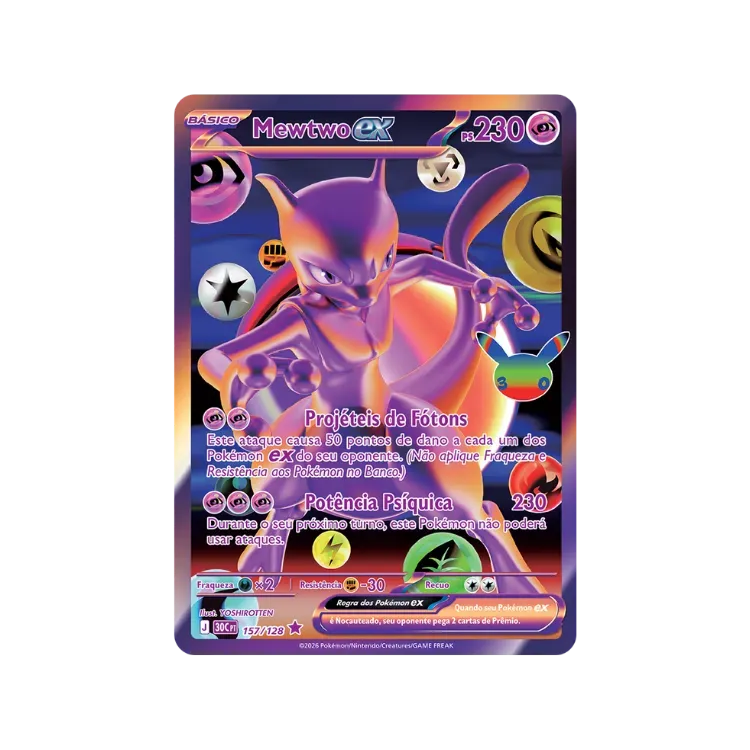 Mewtwo (157/128) Celebração de 30 Anos Pokémon TCG