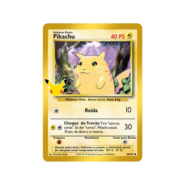 Pikachu (58/102) Celebração de 30 Anos Pokémon TCG