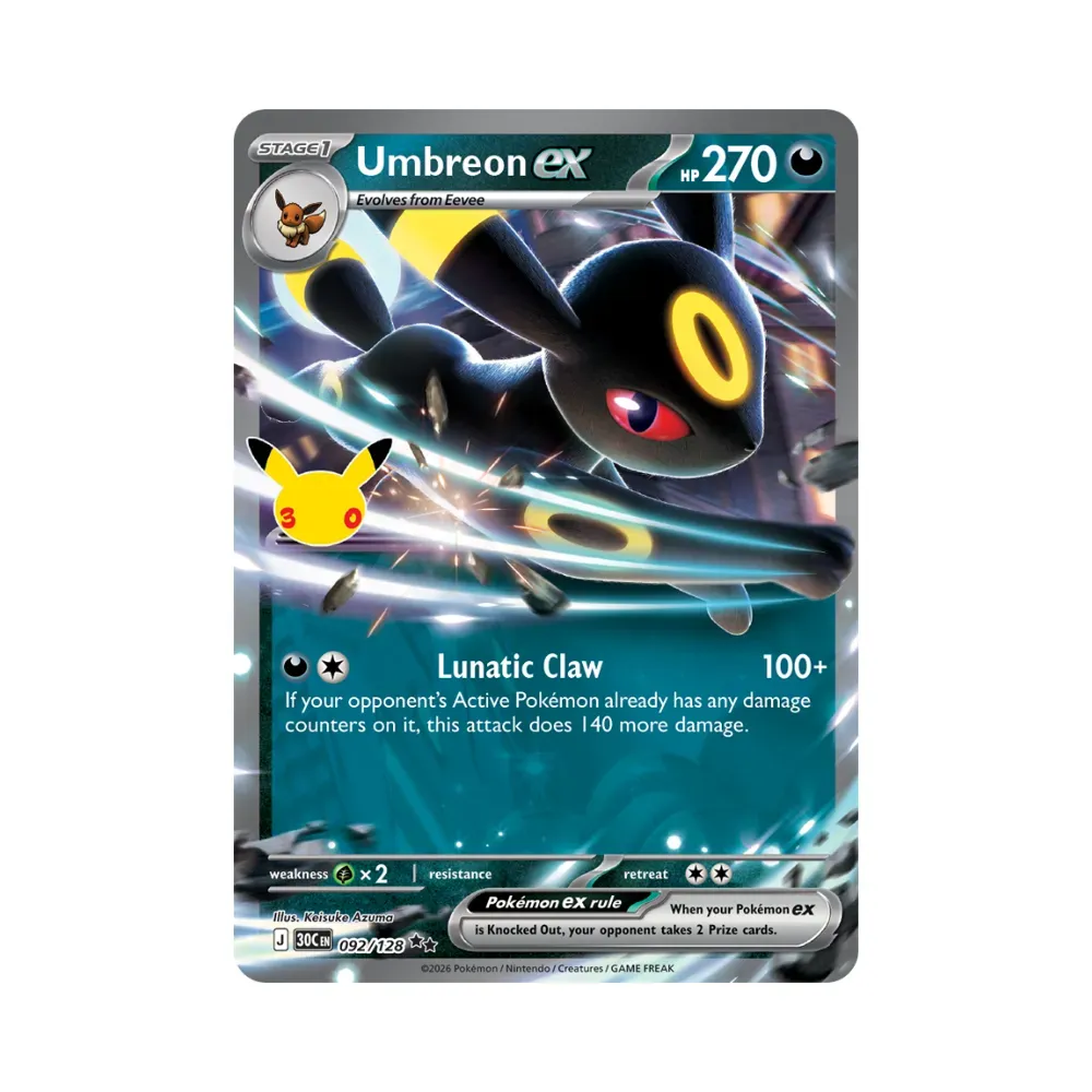 Umbreon ex (92/128) Celebração de 30 Anos Pokémon TCG foto 1