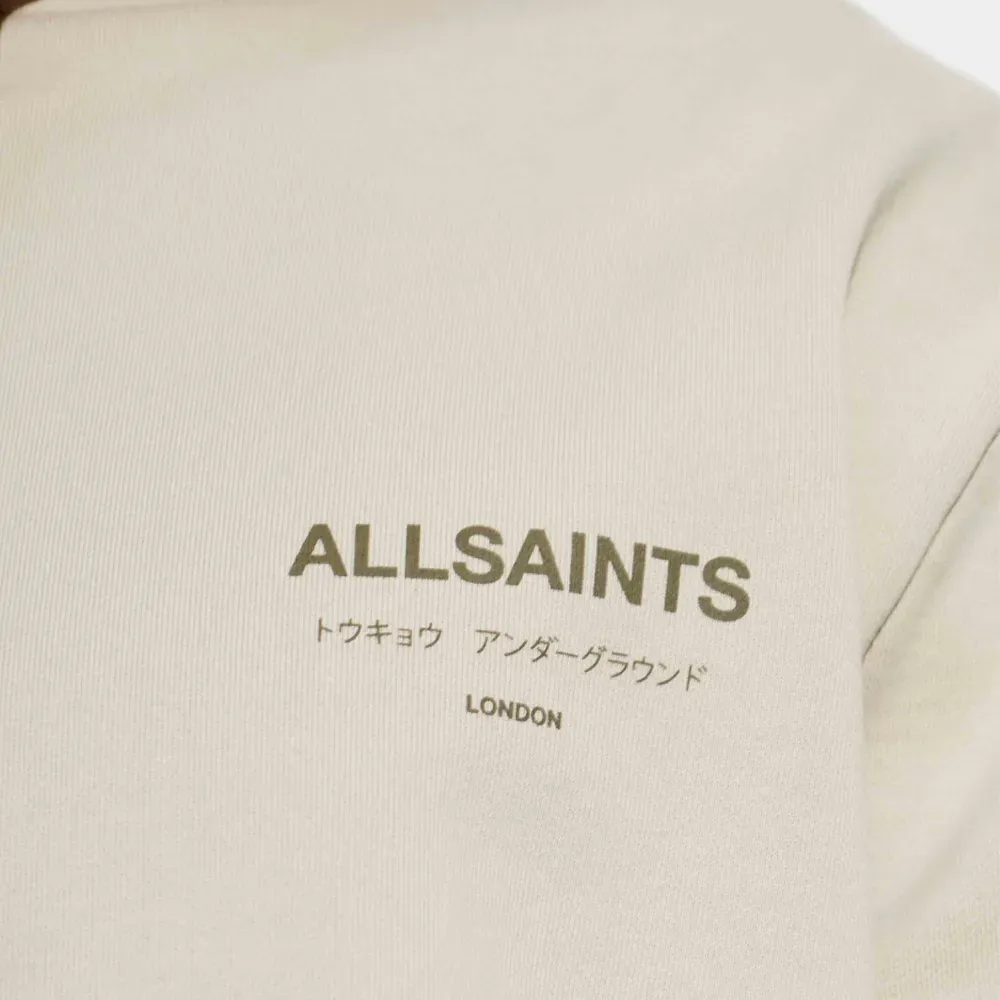 Moletom AllSaints Underground Pullover Logo Medium Beige foto 3