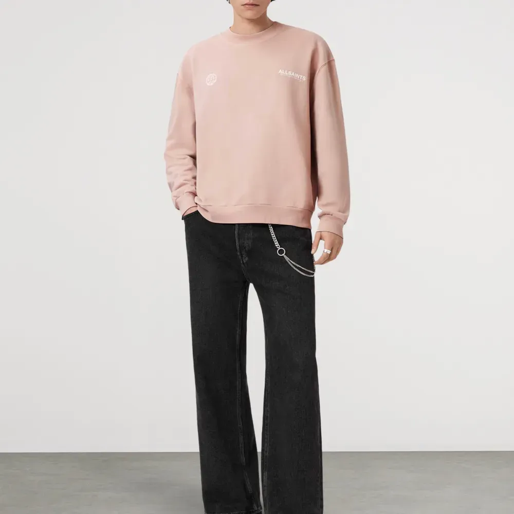 Moletom AllSaints Emblem Crew Neck Cotton Sunbaked Pink foto 2