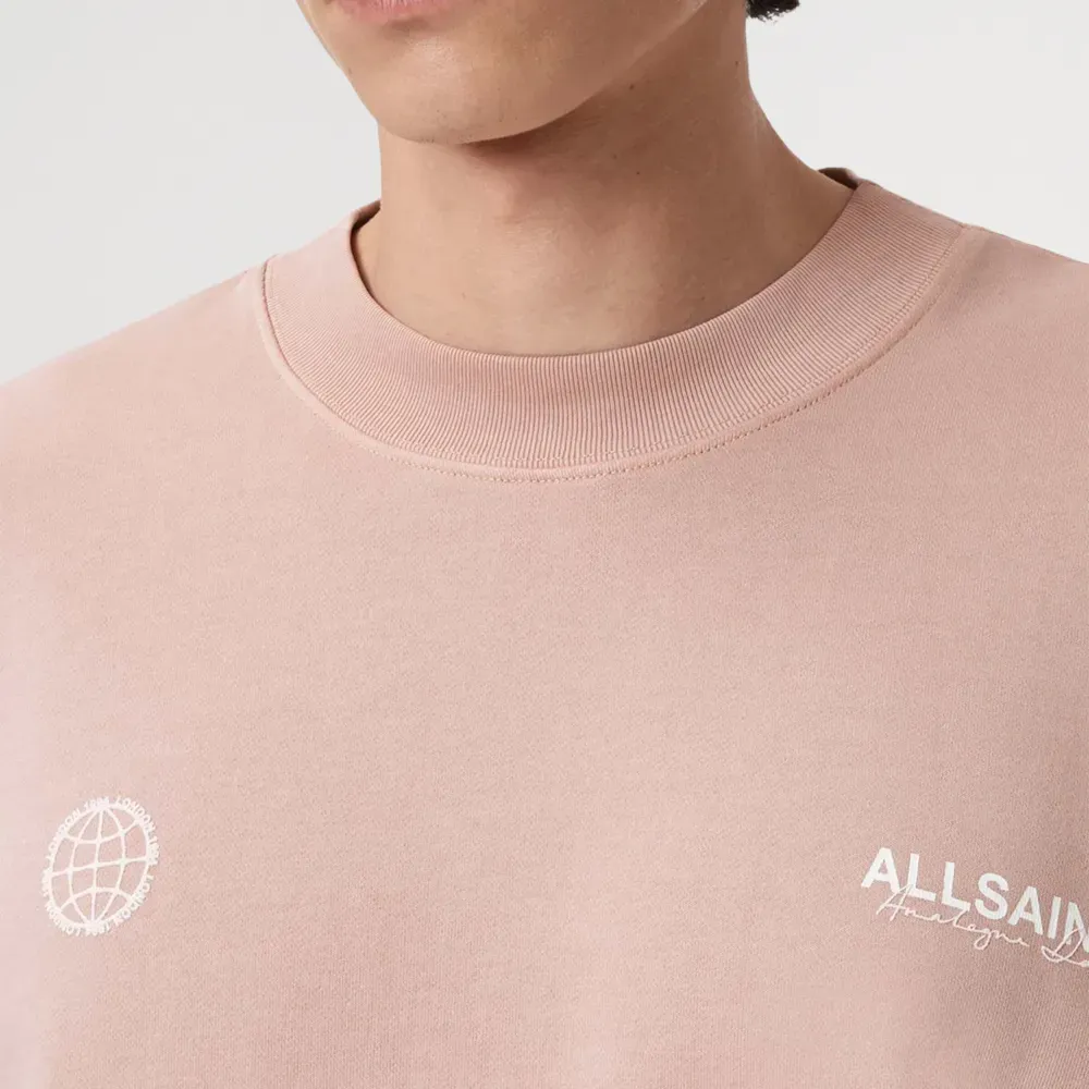 Moletom AllSaints Emblem Crew Neck Cotton Sunbaked Pink foto 3