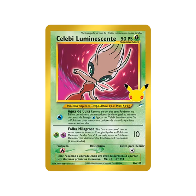 Celebi Luminescente (106/105) Celebração de 30 Anos Pokémon TCG
