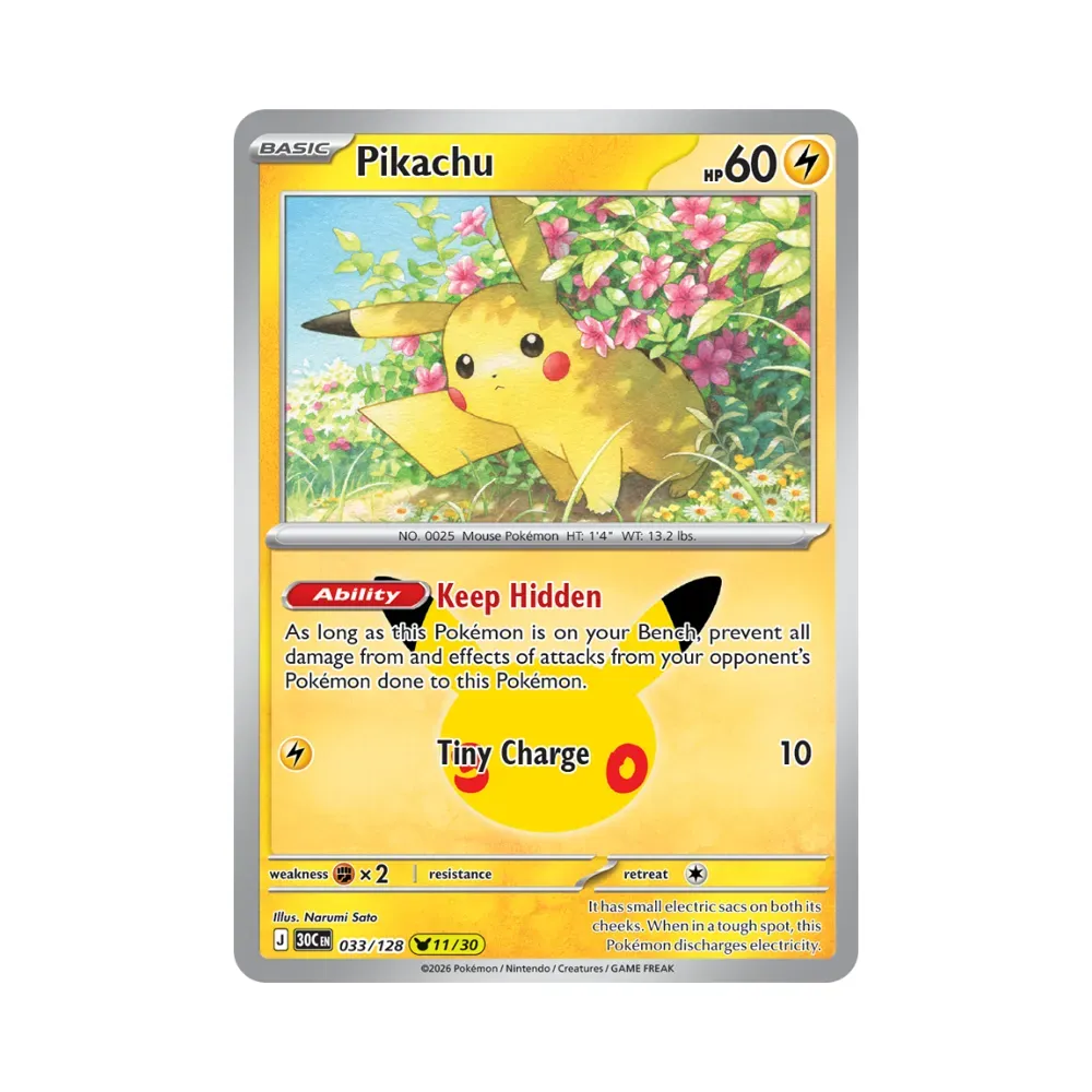 Pikachu (33/128) Celebração de 30 Anos Pokémon TCG foto 1