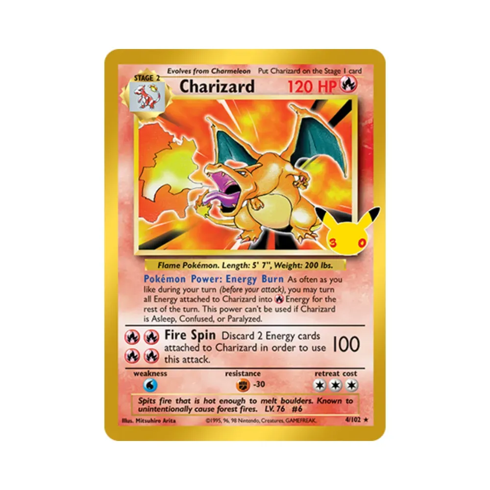 Charizard (4/102) Celebração de 30 Anos Pokémon TCG foto 1