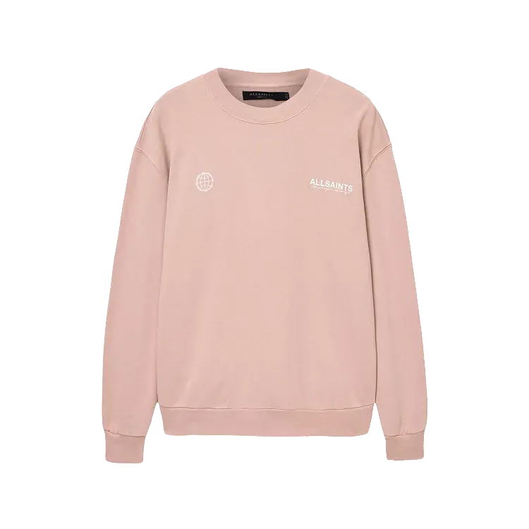 Moletom AllSaints Emblem Crew Neck Cotton Sunbaked Pink