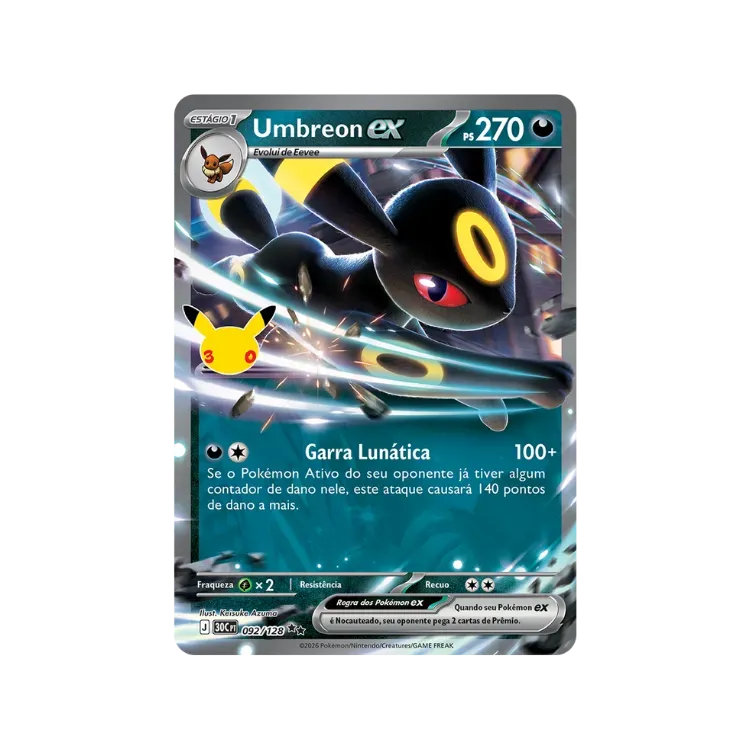 Umbreon ex (92/128) Celebração de 30 Anos Pokémon TCG