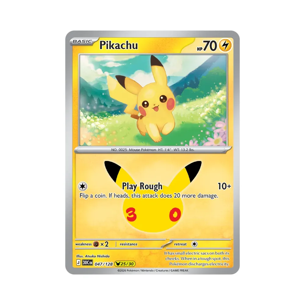 Pikachu (47/128) Celebração de 30 Anos Pokémon TCG foto 1