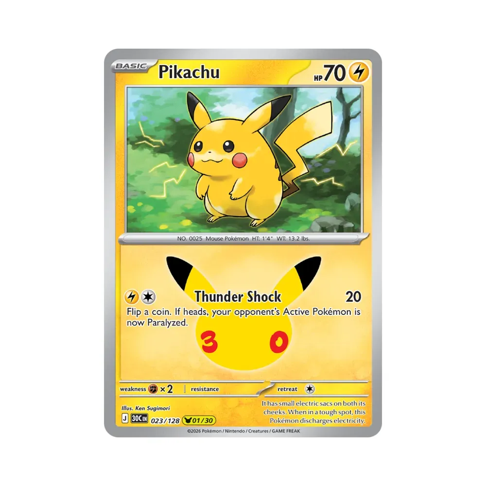 Pikachu (23/128) Celebração de 30 Anos Pokémon TCG foto 1