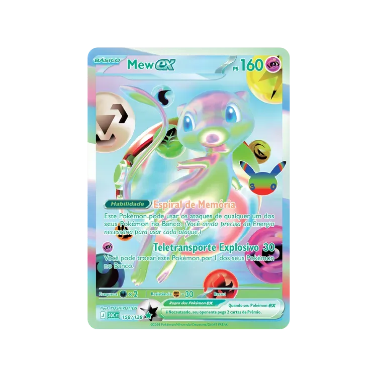 Mew ex (158/128) Celebração de 30 Anos Pokémon TCG
