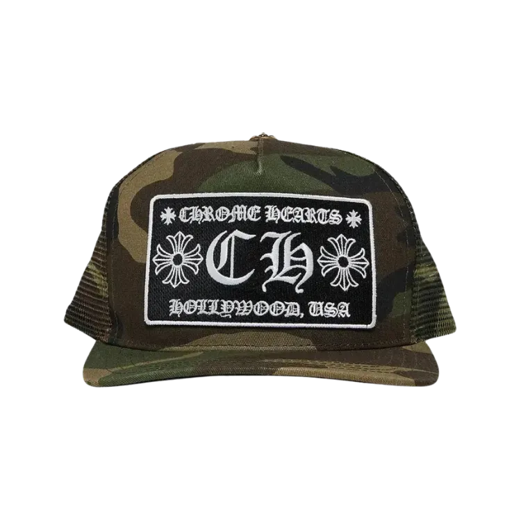 Boné Chrome Hearts CH Hollywood Trucker Camo Black