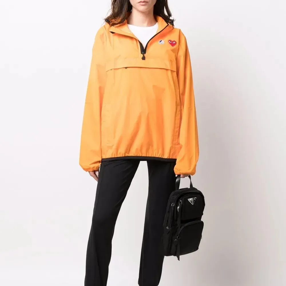 K-Way x Comme Des Garçons Jaqueta Play Hooded Orange - Droper