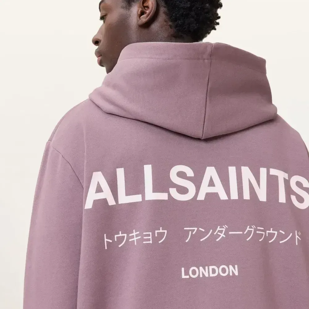 Moletom AllSaints Underground Pullover Logo Purple foto 3