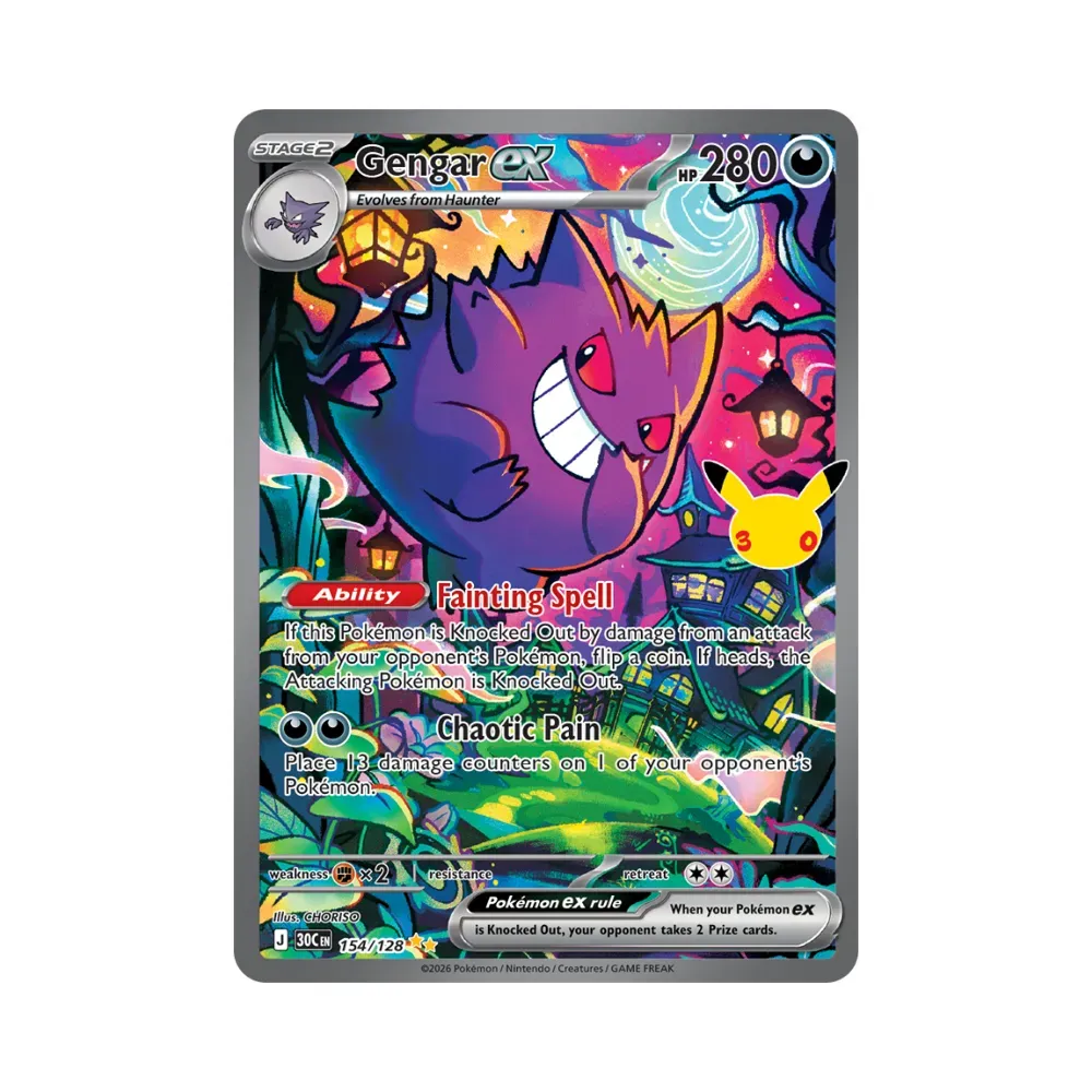 Gengar ex (154/128) Celebração de 30 Anos Pokémon TCG foto 1