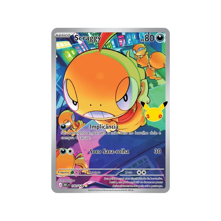 Scraggy (140/128) Celebração de 30 Anos Pokémon TCG