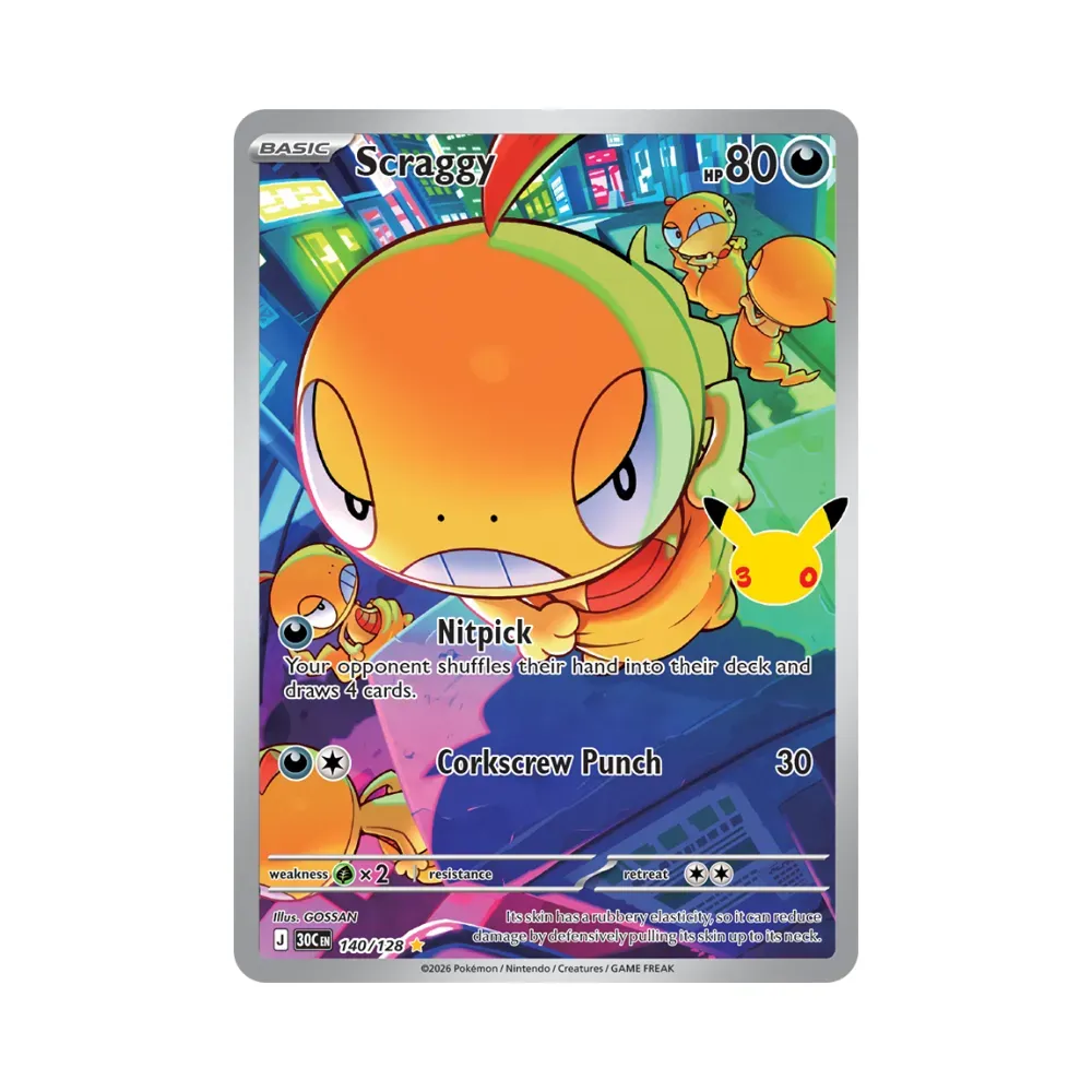 Scraggy (140/128) Celebração de 30 Anos Pokémon TCG foto 1