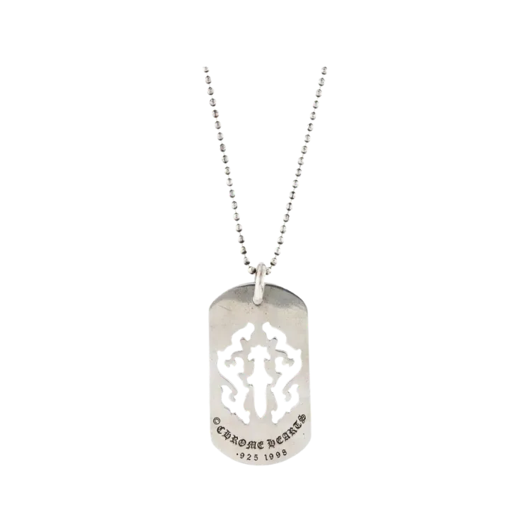 Pingente Chrome Hearts Cut Out Cross Dog Tag Silver