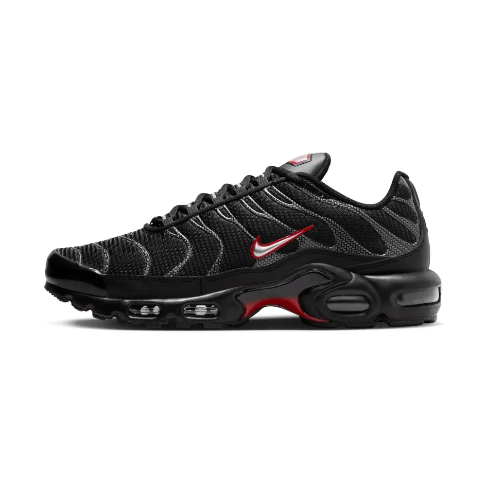 Nike Air Max Plus Black University Red Metallic Silver foto 3