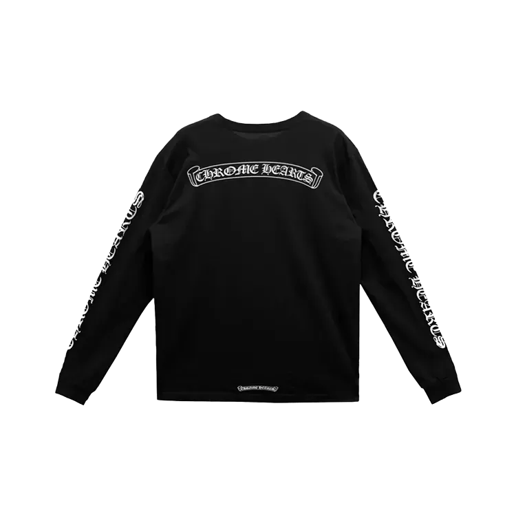 Camiseta Chrome Hearts Scroll Logo L/S Pocket Black