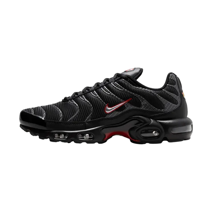 Nike Air Max Plus Black University Red Metallic Silver