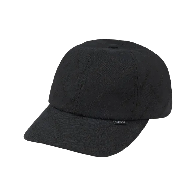 Boné Supreme Monogram Jacquard 6-Panel Black FW26-W5