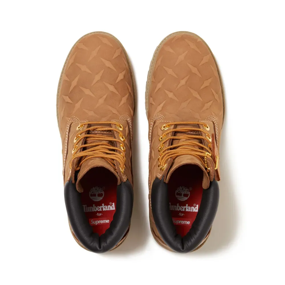 Timberland x Supreme Diamond Plate 6" Premium Waterproof Wheat FW26-W5 foto 2