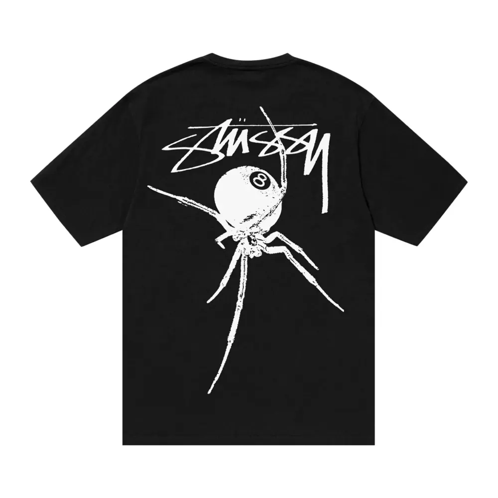 Camiseta Stüssy Arachnid Pigment Dyed Black foto 1