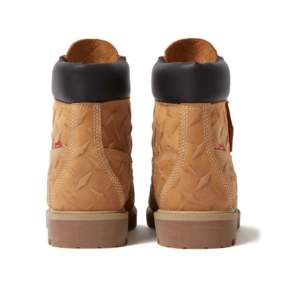 Timberland x Supreme Diamond Plate 6" Premium Waterproof Wheat FW26-W5 foto 3