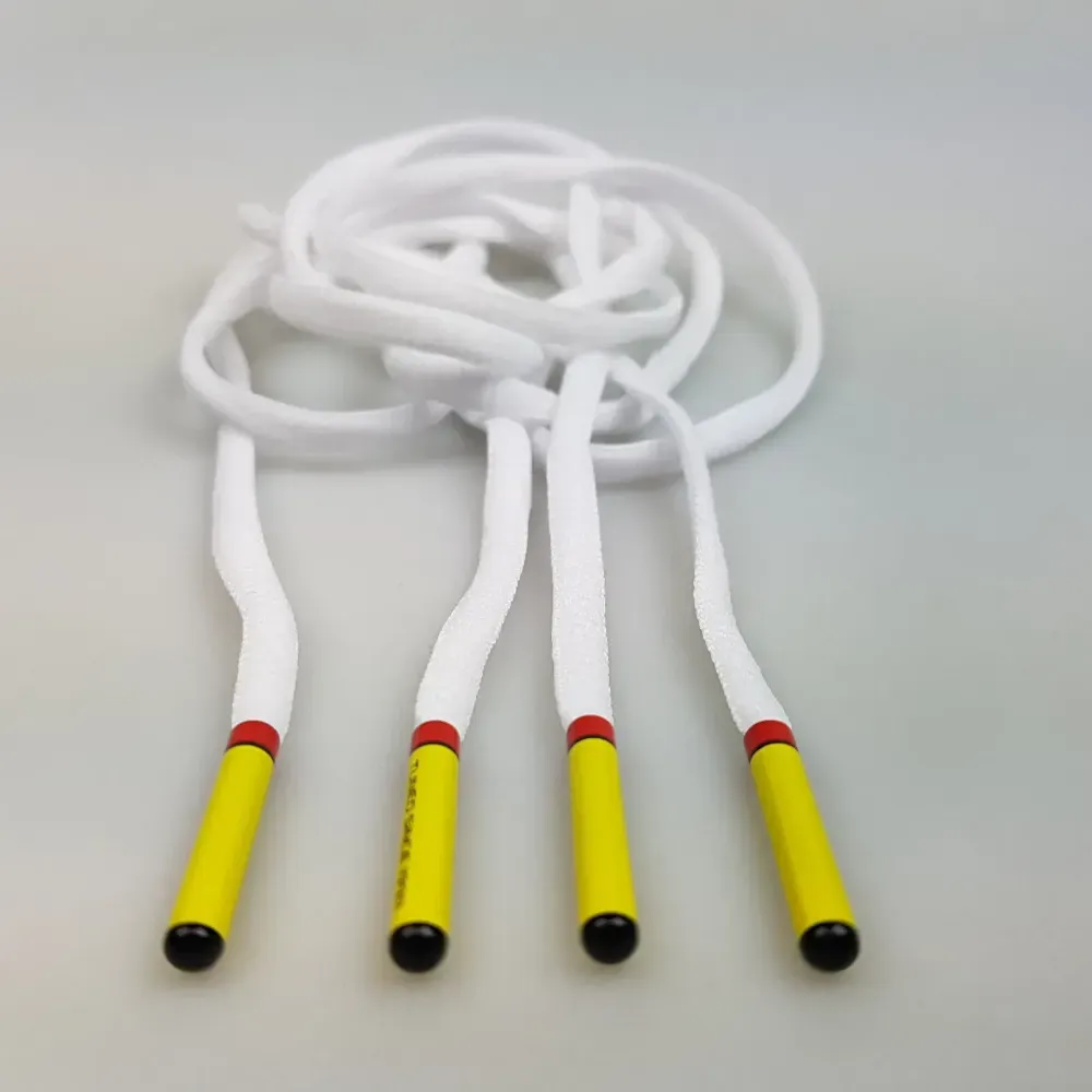Cadarços TN Laces Tuned Since 1998 White Yellow foto 1