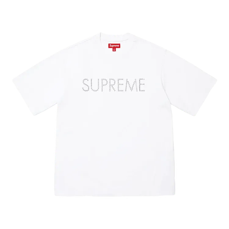 Camiseta Supreme Hearts Studded S/S Top White FW26-W5