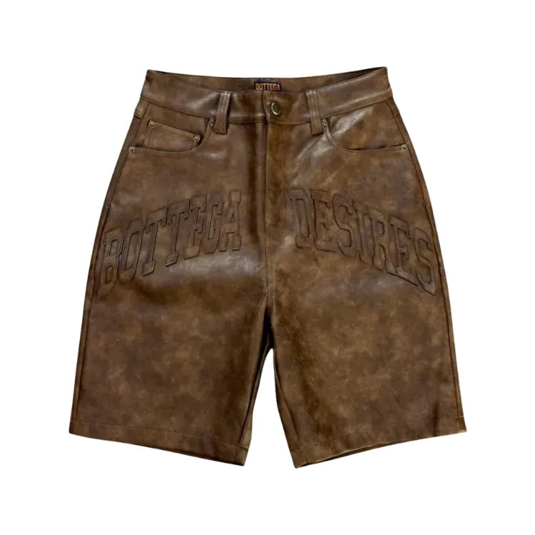 Shorts Bottega Desires Leather Brown