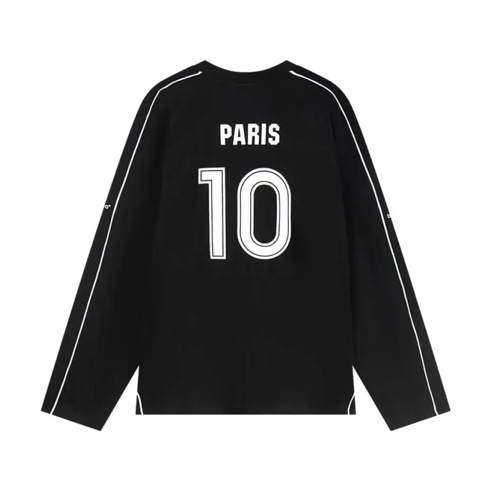 Camiseta Balenciaga Longe Sleeve Soccer Paris Black foto 1