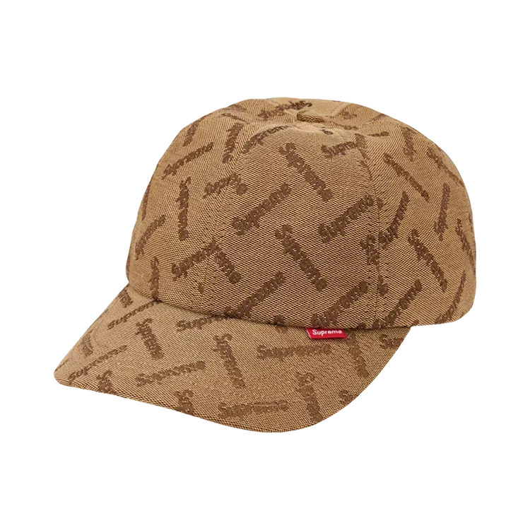 Boné Supreme Monogram Jacquard 6-Panel Tan FW26-W5