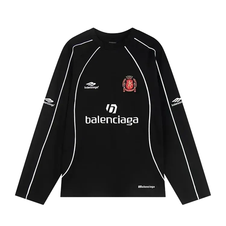 Camiseta Balenciaga Longe Sleeve Soccer Paris Black
