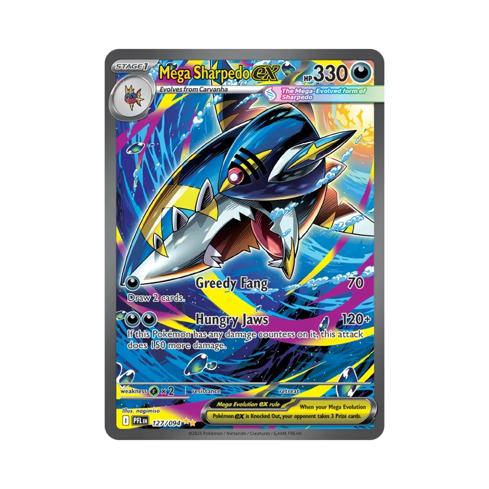 Mega Sharpedo ex (127/94) Fogo Fantasmagórico Pokémon TCG foto 1
