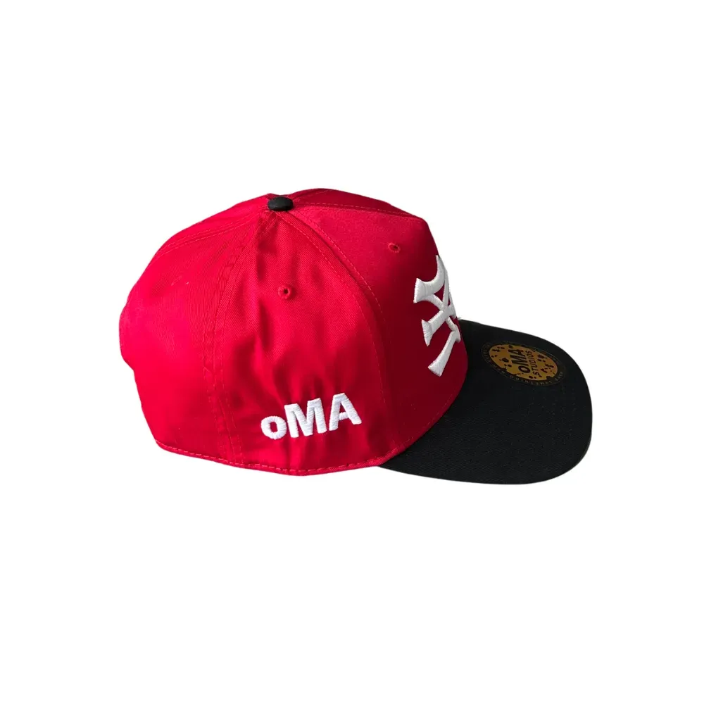 Boné oMA Studios NY NY Curved Brim Hat Red Black - Droper