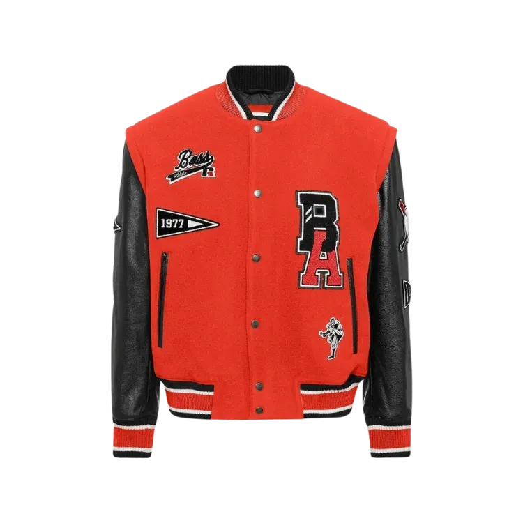 Hugo Boss x Russell Athletic Jaqueta Logo Patches Varsity Bright Orange