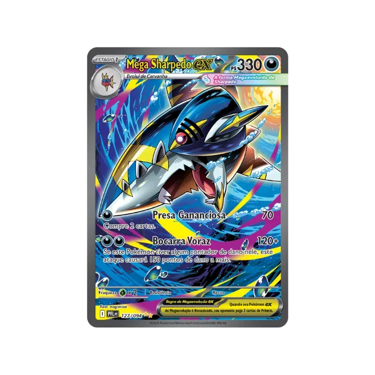 Mega Sharpedo ex (127/94) Fogo Fantasmagórico Pokémon TCG