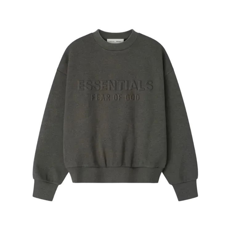 Moletom Fear of God Essentials Embossed Classic Crewneck Charcoal Heather