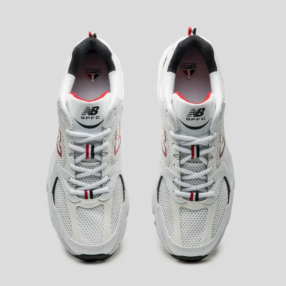 São Paulo FC x New Balance 530 SPFC White Black Red foto 2