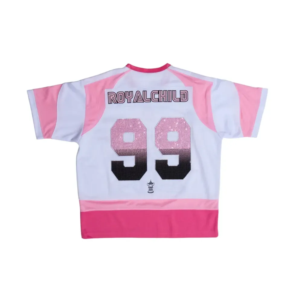 Camiseta Birth Of Royal Child Double Lion Rhinestone Jersey Pink foto 1