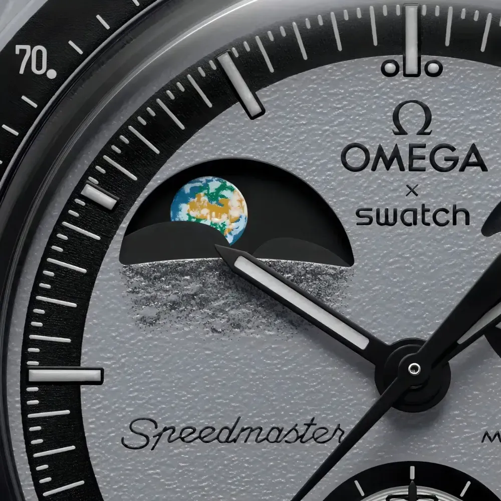 Swatch x Omega Relógio Bioceramic Mission To Earthphase 42mm - Droper