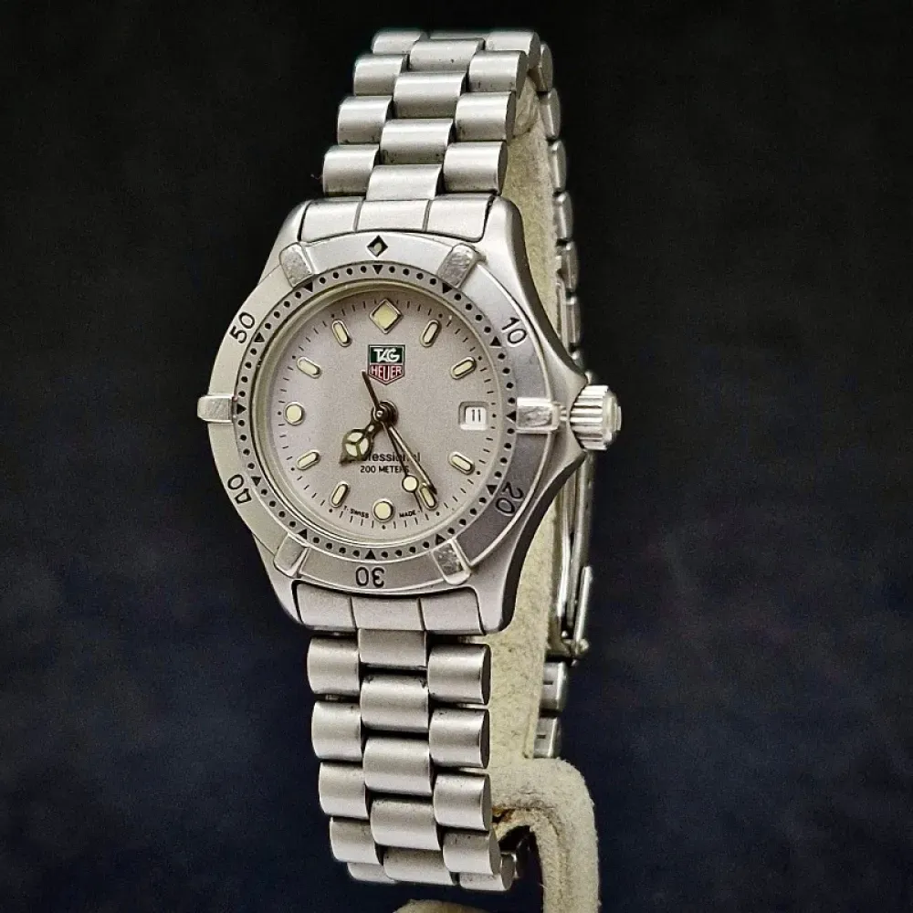 美品✨ TAG Heuer Professional 200m 934.408 Relógio Tag Heuer Professional 200m Silver White 28mm - Droper