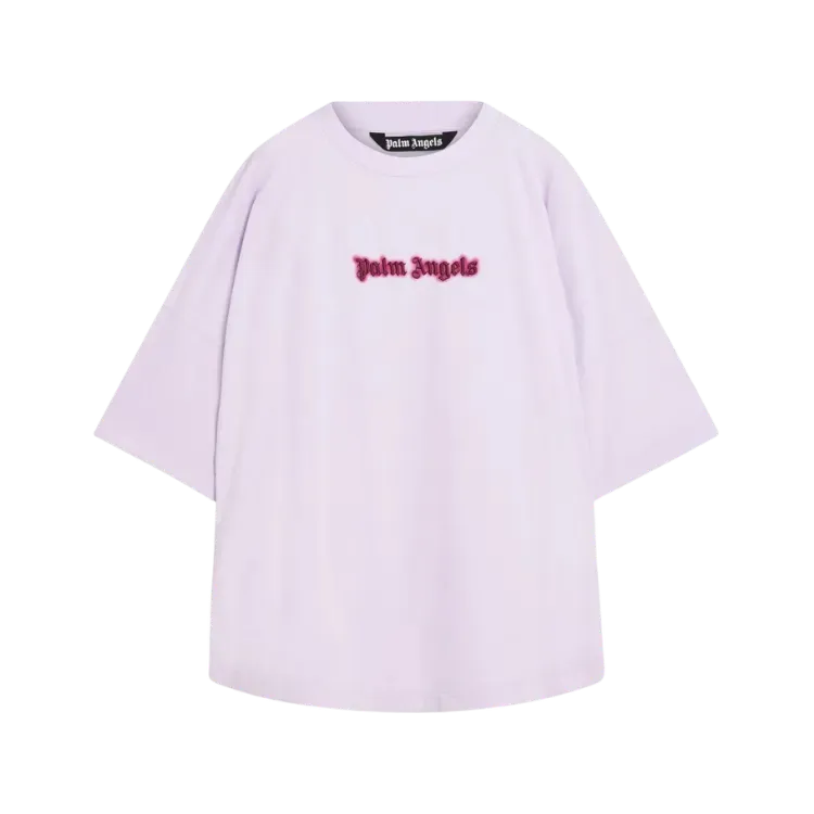 Camiseta Palm Angels Oversized Embroidered Pink