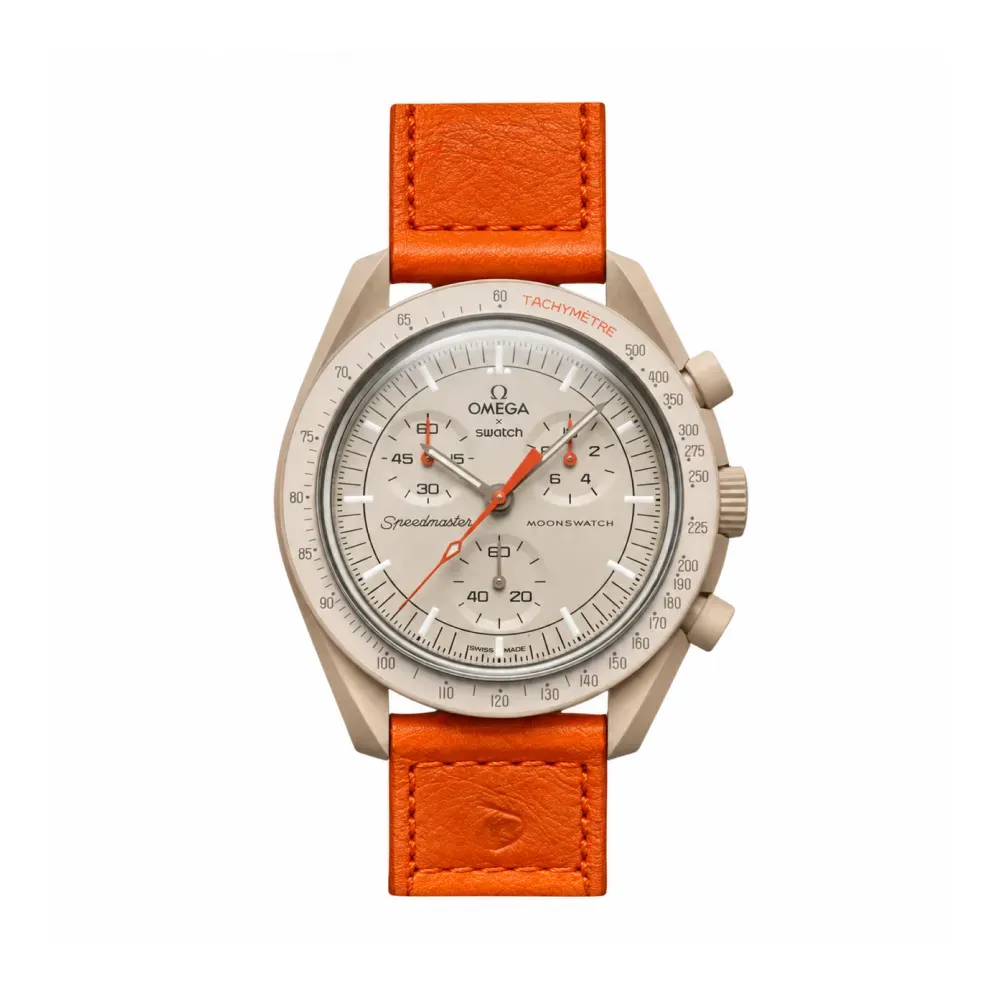Swatch x Omega Relógio Moonswatch Mission to Jupiter Ostrich Wrist