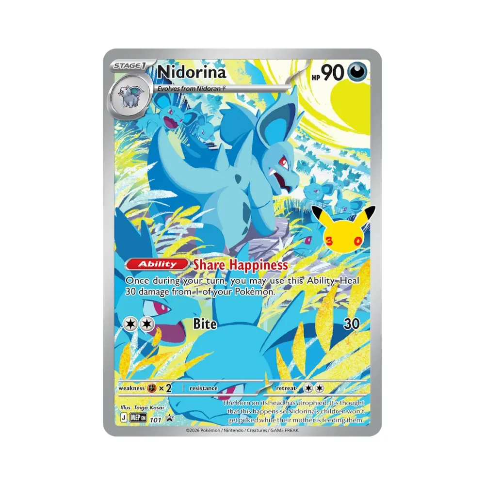 Nidorina (101) Celebração de 30 Anos Pokémon TCG foto 1