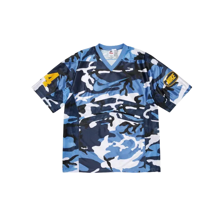 Nike x Supreme Camiseta Football Jersey Blue Camo FW26-W6