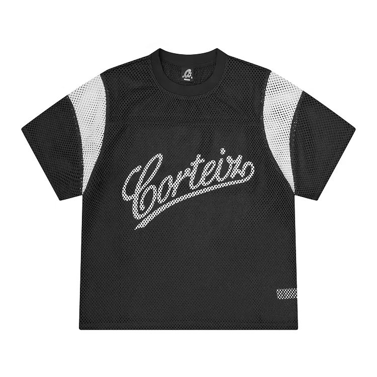 Camiseta Corteiz Open Mesh Panel Jersey Black