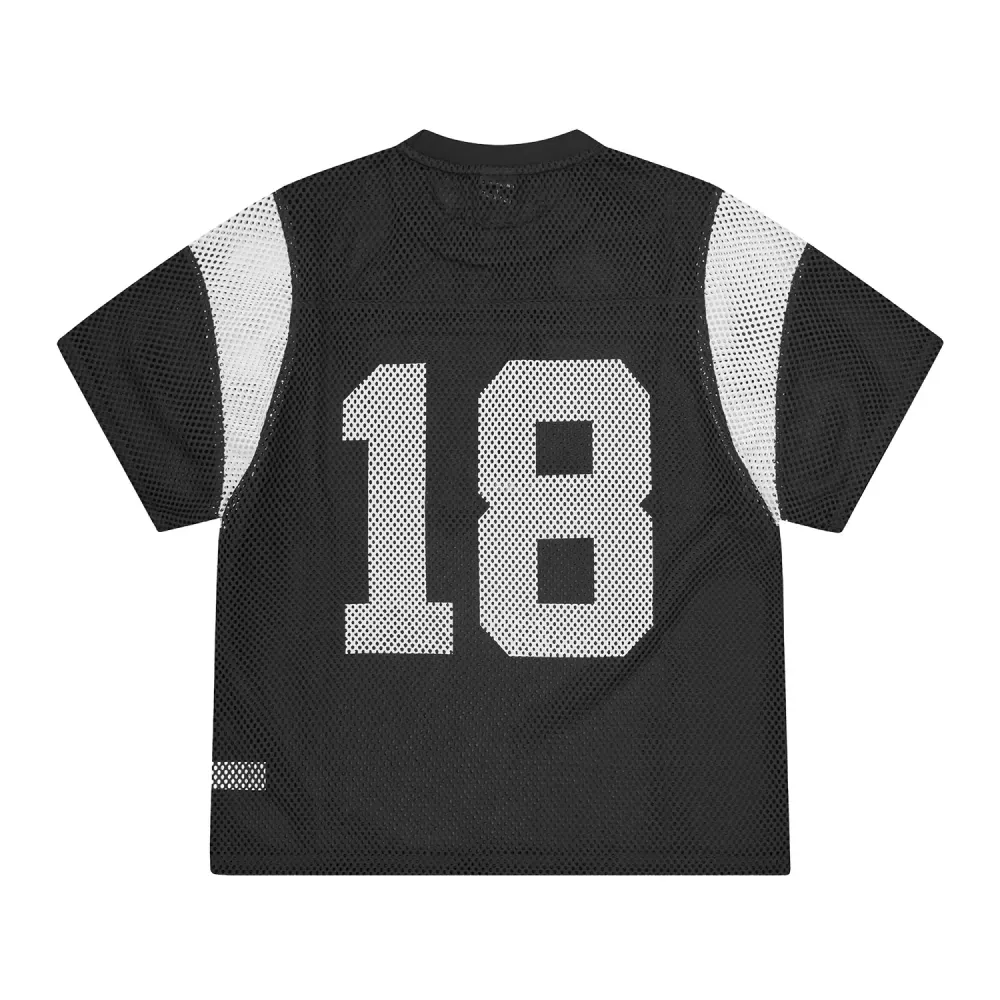 Camiseta Corteiz Open Mesh Panel Jersey Black foto 1